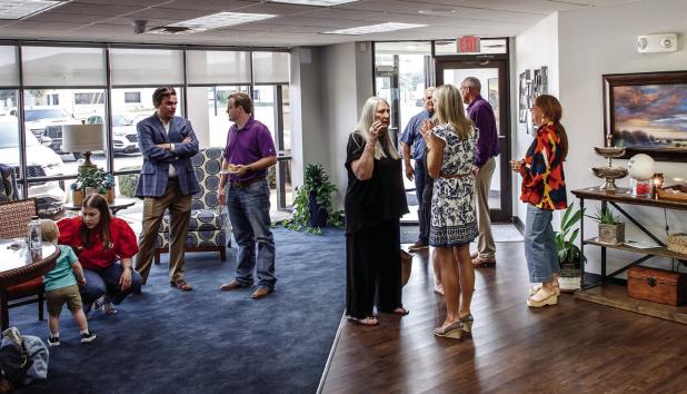Olney Chamber members enjoyed a chance to network and socialize at Olney First State Bank during the Olney Chambers Back-to-School Mix and Mingle. Photo by Will Sadler