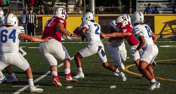 Cub defenders penetrated the backfield of the Owl’s offense causing the quarterback to scramble. The Cub’s defense has shown they have great speed, often breaking through offensive lines, with some fine tuning on the read. This defense will continue t