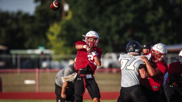 Cub quarterback Tucker Cortinez continues to be an accurate passer. Miscommunications or lack of experience from some Cub receivers should get straightened out before district play begins. Look for the Cub passing game to continue to improve as players ge