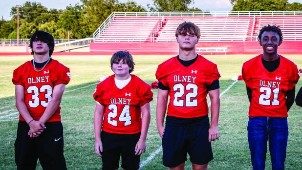 L-R: 33- Zander Gallardo, 24- Mason Johnson, 22- Kyle Stewart, 21- Caleb Fobbs. Photo by Will Sadler