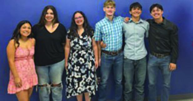 These 2025 Olney High School graduates received scholarships and will be mentored through college by the Olney Education Foundation. L-R: Emily Marquez, Brenna Madison, Samantha Garibay, Camron McComack, Isaac Delgado Rios, Aidyn Bitner. Photo provided by