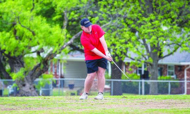 OHS Cub Payton Hembree had a huge chip in on hole 2 during district competition at Olney Country Club. Hembree is looking very solid, heading into regional competition. Photo by Will Sadler