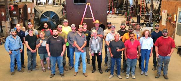 CEMCO employees gathered inside one of the manufacturing buildings for the company’s 50 anniversary celebration on July 17, 2025 for a meal and fellowship. Photo by Will Sadler