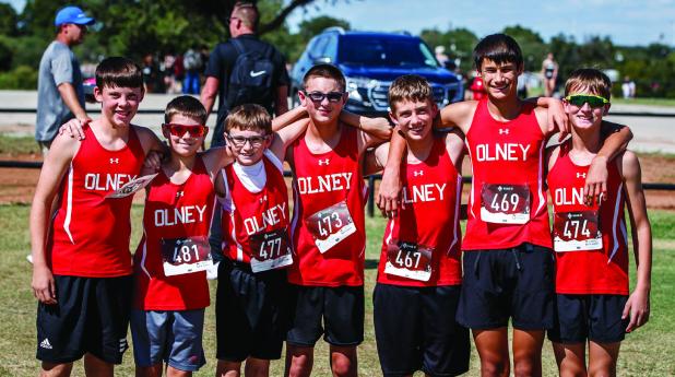 The Olney Junior High Cub Cross Country team flew through the OHS Invitational earning a first-place finish. Team names available at press time: Camden Cortinez, Pace Hargis and Trey Geter. Congratulations, Cubs! Photo by Will Sadler