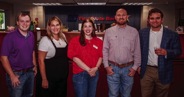 Chamber members present for the Back-to-School Mix and Mingle [L-R]: Secretary Jonathan Rogers, Executive Director Kimberly Smith, President Tatum Wiley, board members Sammy Livingston and Dan Branum. Photo by Will Sadler