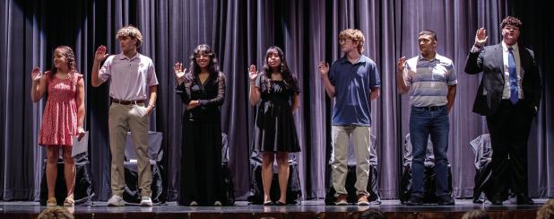Olney High School students hold the annual National Honor Society Induction Ceremony. The NHS honors students who achieve high academic success; a 3.0 or 4.0 grade point average is necessary to be considered. Depending on the school’s standards, inducte