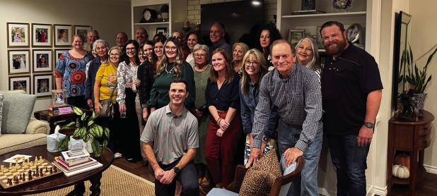 The leaders of Olney’s business, government and nonprofits gathered at the home of Mayor Rue and Anna Rogers to hear a presentation about Virginia’s House and Dr. Goodall’s House, a nonprofit that advocate for local children, by its new director, Ka