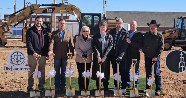 Members of the First Baptist Church of Olney broke ground on the church’s new education center after services on Sunday, Jan. 19. The project is expected to be completed in 10 months. Photo courtesy of First Baptist Church of Olney