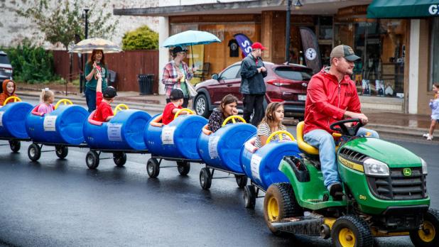 The March for Jesus included a kids train and other floats. Photo by Will Sadler