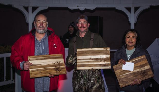 Keep Olney Beautiful’s chili cook off was the perfect fundraiser for such a cold but festive event. Winners: 3rd place Mari Behrens, 2nd place Brad Simmons and 1st place Nick Tarr. Congratulations! Photo by Will Sadler