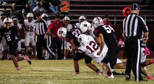 Cub #22 Kyle Stewart LB-RB continues to be successful as the Cubs star running back. Photo by Will Sadler