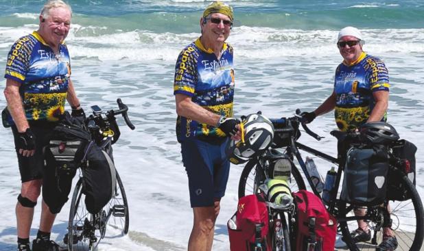 Biking trio continues journey