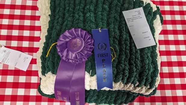 Sarah Northington, Newcastle FFA Senior Division Grand Champion Textiles Crochet Photo by Will Sadler