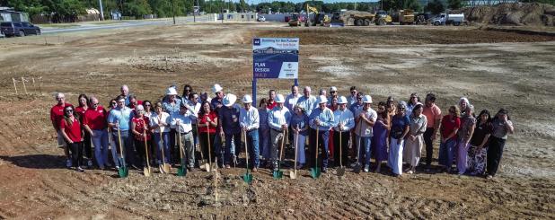 First State Bank employees and board members gathered at the construction site in Graham to celebrate the groundbreaking on a new, 14,000-squarefoot bank building at 1501 Fourth Street. The new buildilng will provide more room as the locally focused bank