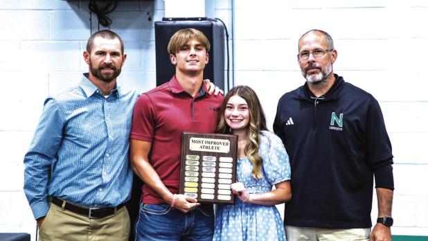 Most Improved Athlete award is presented to the Bobcat and Ladycat who have dung deep, trained hard and showed the most improvement from the start of the season. This year’s recipients were Keegen Voyles [L] and Greenleigh Moore [R]. Photo by Will Sadle