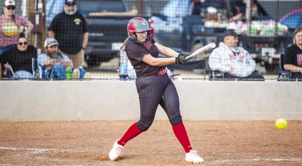 OHS Lady Cub #13 Kristen Fields hits clean up during the Knox City Game. Photo by Will Sadler
