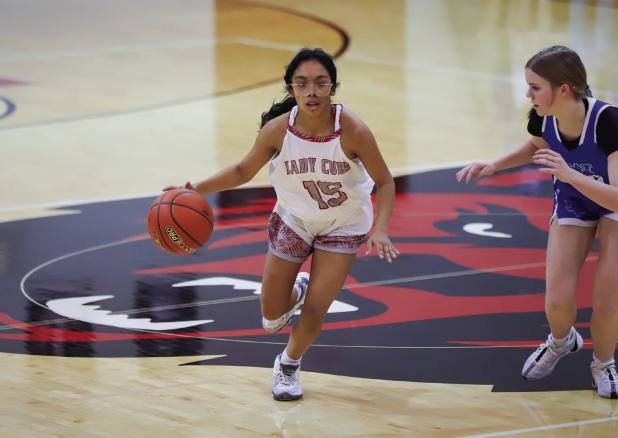 Lady Cubs battle Trojans in District clash