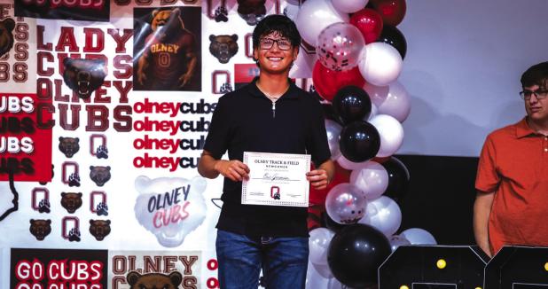 Eric German received the Cub Track and Field Newcomer of the Year Award. Photo by Will Sadler