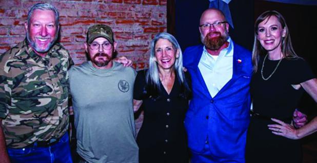 Former Texas Senator Drew Springer joined former Blackwater contractors Dustin Heard of Olney and Paul Slough of Sanger, Texas at an Aug. 17 book signing sponsored by the Olney Enterprise at Hudson’s on Main, celebrating the release of Raven 23: How the