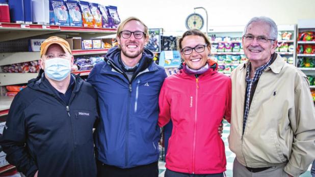 Cyclists Hosted by Farmer Visit Stewart’s Food Store in Olney