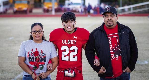 The OHS Seniors from the Cub Football team, POOHS Band and Cheerleaders celebrated Senior Night during the Cubs last football game of the season. The Cubs would not be denied a final victory on their special night beating the Winters Blizzards 35-6. #22 Angel Alvarado was escorted by Dolores Godinez and Vico Alvarado