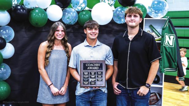 The Coaches’ Award is another top honor presented to Bobcats and Ladycats who exemplify all the traits the coaches look for in athletes on and off the field. This year’s recipients were Kenzie King [L] Keyton Newland [Middle] and Jayden Hemby [R]. Pho