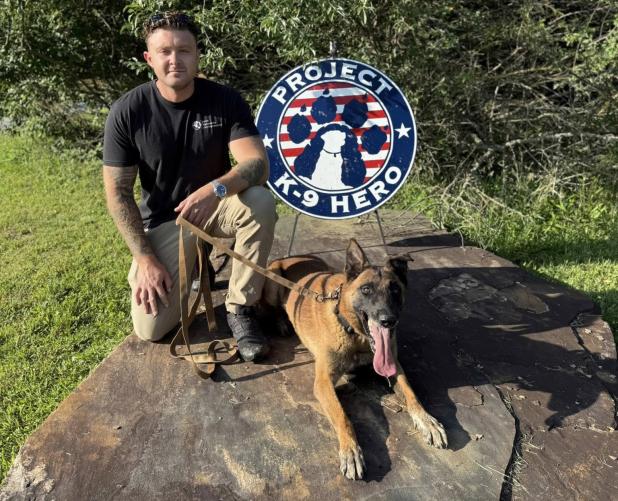 Olney’s former K9 Officer Bond has been officially adopted by an active duty U.S. Air Force handler following the death last year of his handler, Cpl. Miranda Wright. Photo provided by Project K9 Hero