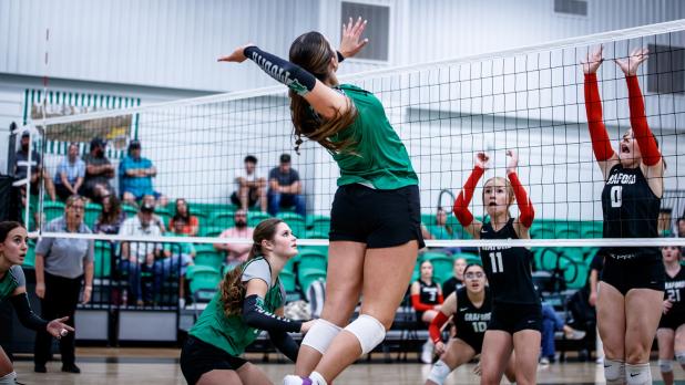 Ladycat #0 Kenzie King is the player of the series against the Graford Lady Rabbits; she sent kill shots across the net that left defenders scrambling and weary at the net. Photo by Will Sadler