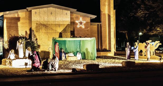 Participants young and old take their places each year in the Living Nativity at Cumberland Presbyterian Church, continuing a six-decade Olney tradition that will be celebrated again on Dec. 14. Photo courtesy of Cumberland Presbyterian Church