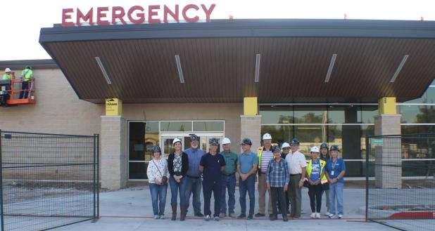 Member of the Olney Hamilton Hospital and Olney Hamilton Hospital Foundation and some medical personnel toured the new hospital on Friday morning, followed by members of the medical staff, as the hospital nears its tentative October completion date. The O