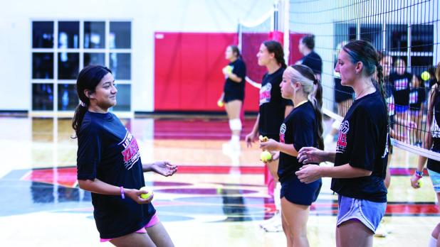 Catching a tennis ball campers learned to hone their dexterity and hand-eye coordination. Photo by Will Sadler