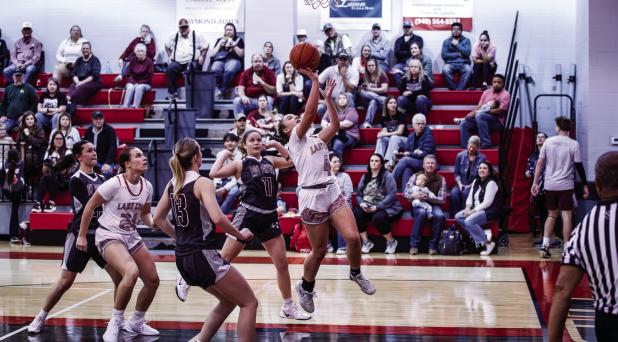 OHS Lady Cubs #4 Mackenzie Berngen scored 12 points against the Lady Panthers, had a solid defensive game playing aggressively against Lady Panther shooters. Photo by Will Sadler