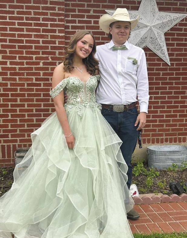 Olney High School students held their prom last weekend at the Graham Country Club with DJ Chris Widner presiding over the tunes. Congratulations OHS Class of 2026. Left: Rai Bond and Russell Warner Photo Credit: Kim Sallee Bond