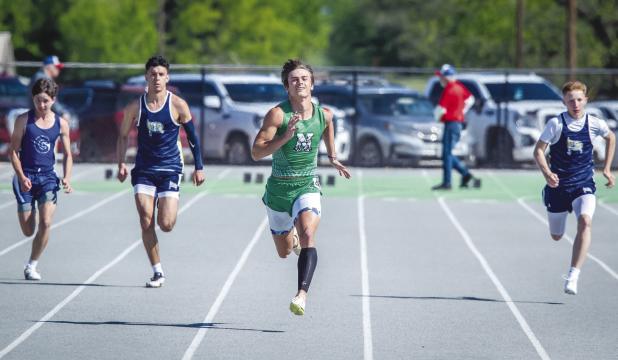 NHS Bobcat Keegan Voyles moves on to Regionals in 100m and 200m dash. Photo by Will Sadler