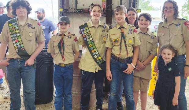 Boy Scouts help with Fish Fry Fundraiser