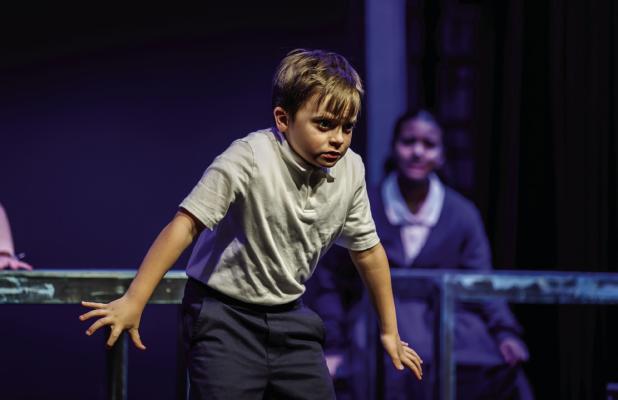 Some performers like Huck Branum had small roles in the Graham Regional Theaters production of Matilda but still managed big performances that stole parts of the show. Photo by Will Sadler