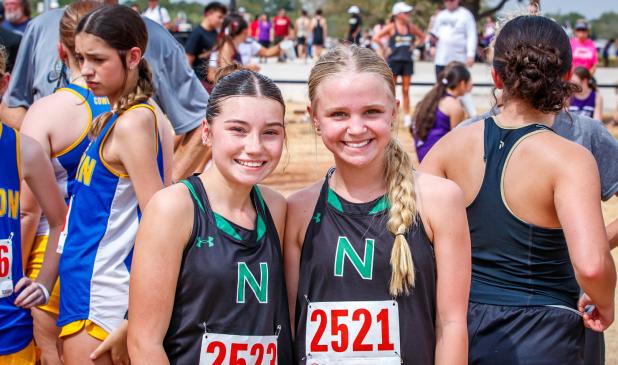 Newcastle High School Ladycats Greenleigh Moore and Allison Melton competed in the Olney Invitational. Photo by Will Sadler