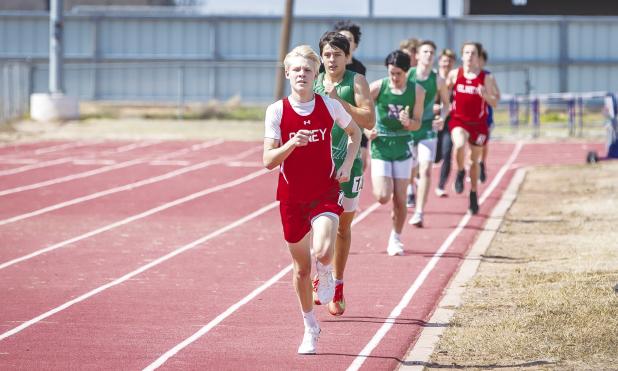 OHS Athlete Jaxxon Laurent competed with grit and heart in the 800m and 1600m competition but fell short of regional qualification. Photo by Will Sadler