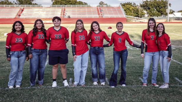 The Lady Cubs Volleyball B team poses with Little Sisters at Meet the Cubs. Photo by Will Sadler