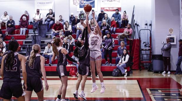 OHS Lady Cubs #20 Natalie Simmons tipped off the Lady Cubs matchup with the Seymour Lady Panthers and led the Lady Cubs in scoring with a powerful offensive showing under the basket. Natalie put up 17 points for the night. Photo by Will Sadler