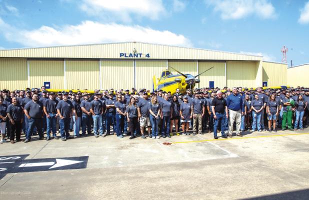 Olney-based Air Tractor, the world’s largest turboprop manufacturer, cut its production in response to a downturn in the agricultural economy. Photo by Will Sadler