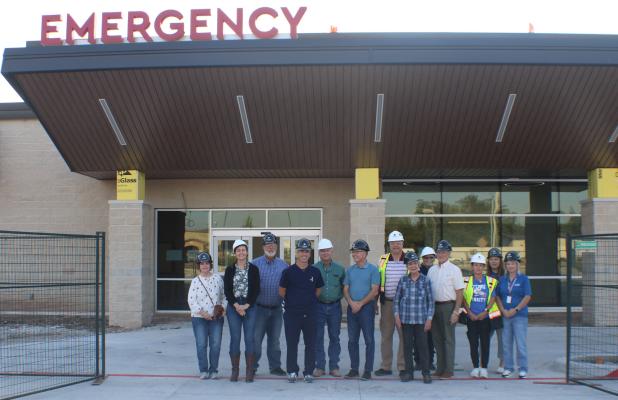 Member of the Olney Hamilton Hospital and Olney Hamilton Hospital Foundation and some medical personnel toured the new hospital on Friday morning, followed by members of the medical staff, as the hospital nears its tentative October completion date. The O