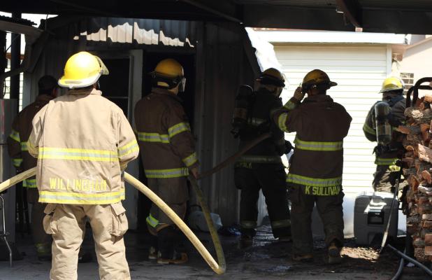 Olney firefighters quickly put out a fire in the pit room behind Big Luv’s BBQ on West Main Street on Friday, Sept. 18 at about 2:15 p.m. The blaze damaged the restaurant’s smoker, dubbed Mama Jane, and the family is seeking funds to get it fired up a