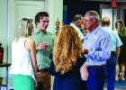 Olney ISD board president Summer Branum and Olney City Attorney Dan Branum visit with First State Bank vice president David Parkey and his wife Vanessa Parkey at the Olney Chamber’s Back to School mixer at First State Bank. Photo by Will Sadler