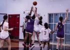 OHS Lady Cubs #15-Kaiten Hughes is gaining momentum after joining the Varsity team and had a great defensive game against the Lady Buckaroos. Look for Hughes to dominate under the net as the season progresses and she gains more confidence. Photo by Will S