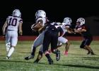 Cub #17 Alex Solano LB-RB comes back to the team ready to fight and put on a defensive show against the Bearcats, powering through the line shooting at the QB and making tackles for loss on plays. Photo by Will Sadler