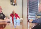 Police Chief Birbeck and OISD Supt. Dr. Roach talk issues with Senator Springer