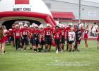 The OHS Cubs take the field against rival Petrolia Pirates, the Cubs fought hard but could not secure the win, losing to Petrolia 8-40. Photo by Will Sadler