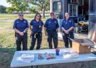 Olney EMS was well represented at the Olney National Night Out with [L-R] DaLana Riddle, Shanda Morcom, Tom Wright, and Shelley Willis. Photo by Will Sadler