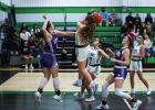 Ladycat #1 Camren Mallory hit for 6 points for the night but really shone on defense. Mallory brings much-needed leadership to the Ladycats this season with the help of #11 Emma Hawkins. Photo by Will Sadler